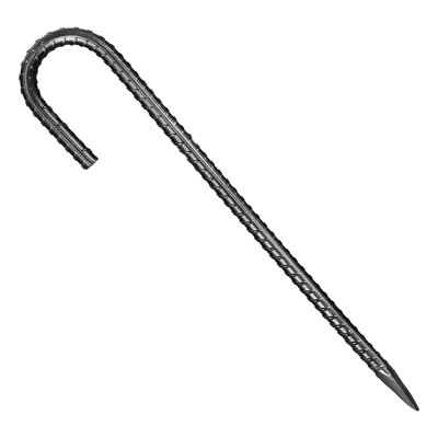12-Inch 16 Pack Rebar Stakes Heavy Duty J Hook Galvanized Steel Ground Anchors