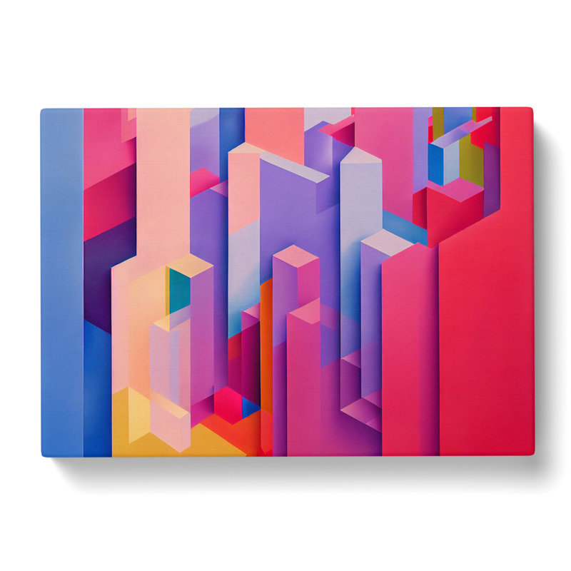 Glowing Architecture Abstract Art - Wrapped Canvas, 35cm H x 50cm W x 3cm D