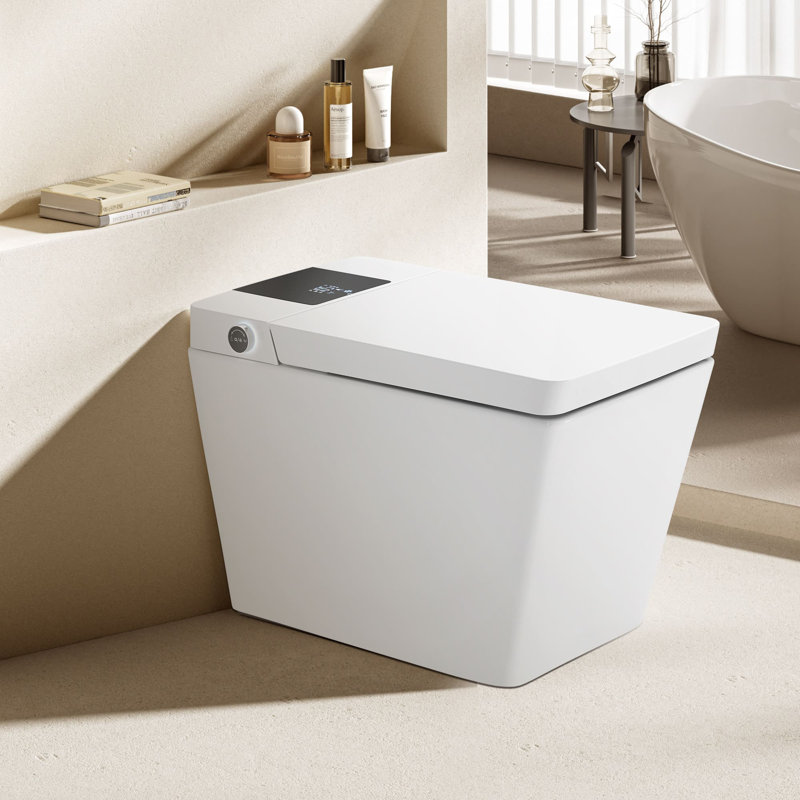 LED Smart Toilet With Bidet Built In Floor Mount Toilet Bidet Tankless Digital Display Bidet Toilet With Auto Open Close