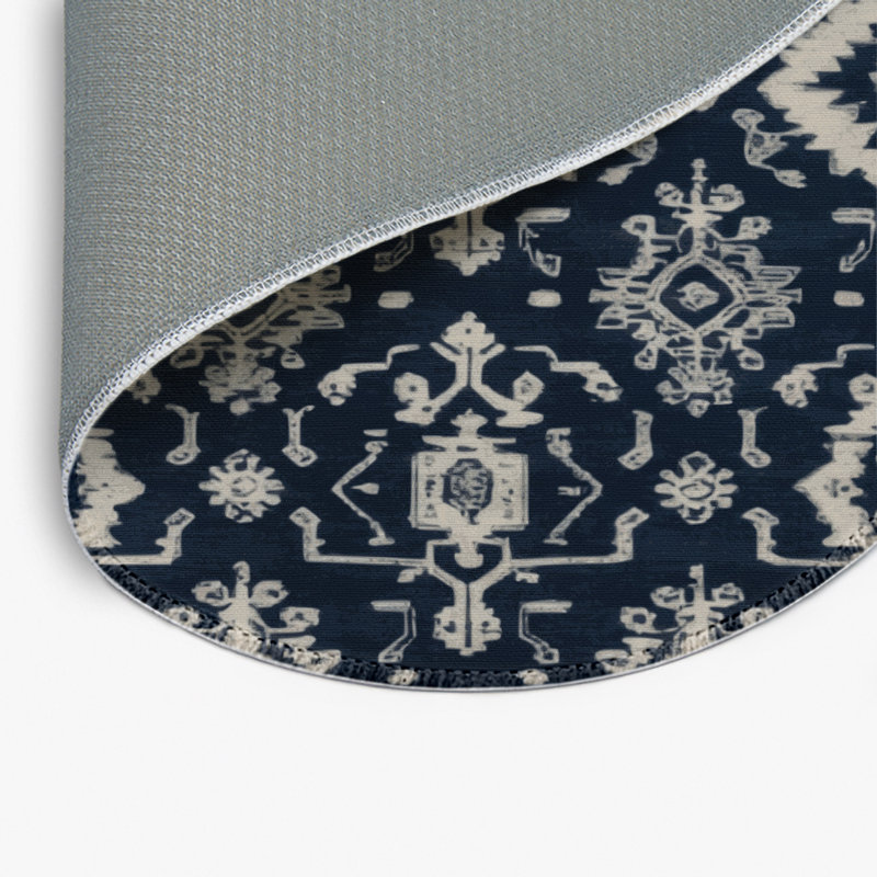Tapis gris intérieur et extérieur surteint, Rond 5 pi