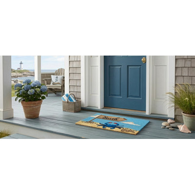 Paillasson d'intérieur Beach Sign Crab 30 po x 18 po