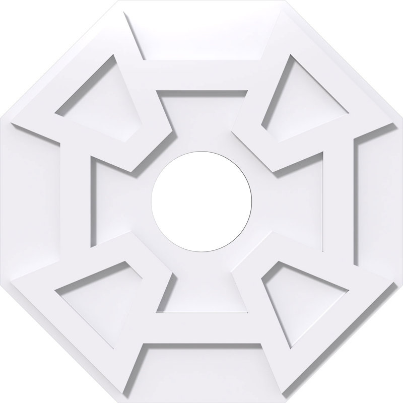 24"OD x 5"ID x 8 1/4"C x 1"P Logan Architectural Grade PVC Contemporary Ceiling Medallion, 24" H x 24" W x 1" D