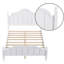  Base de lit plateforme grand lit en bois avec tête de lit courbée, support de lattes de style rétro, aucun sommier requis, blanc-249580017-249580023