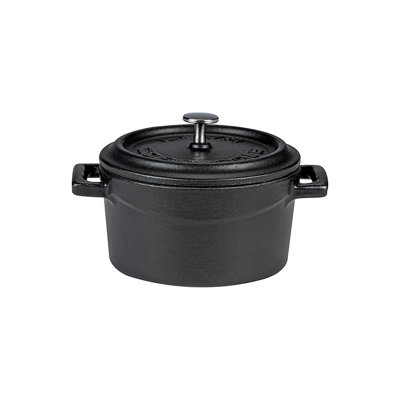 Fonte: H 5 po: 2,5 po 18 oz Faitout rond en fonte