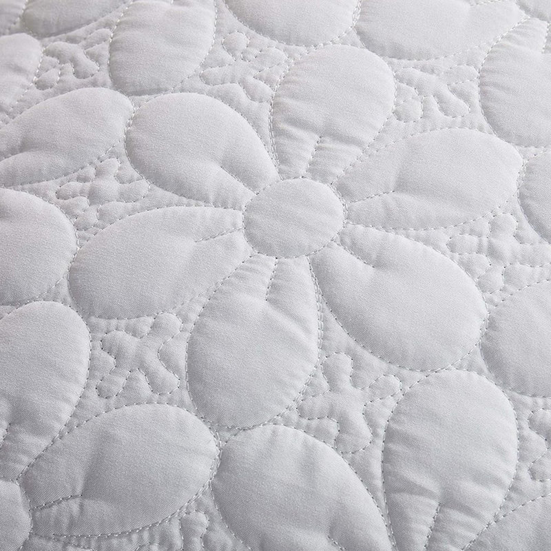 Quilted Floral Throw Pillow Covers (Set of 2), Off White, 22" x 22"