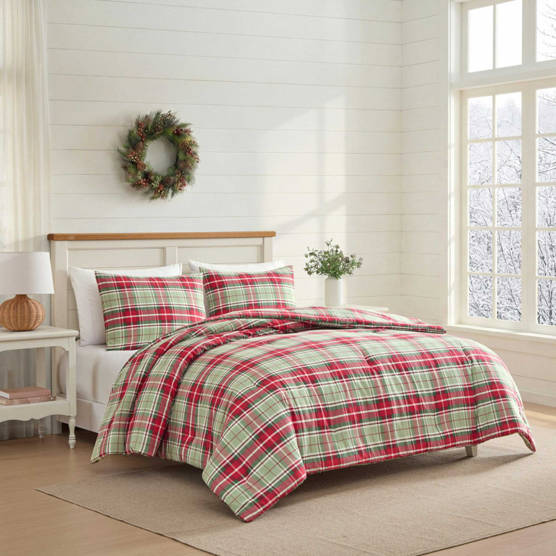 Ensemble d'édredon réversible en flanelle de coton imprimé Laura Ashley, Édredon pour grand lit + 2 taies décoratives