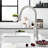 Brushed Nickel Pull Down Kitchen Faucet, 3 Hole 2 Handle, Modern Classic Style Sink Faucet Holes Handles, , Nickel,-888879337