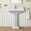  Whitehaus Collection 26" Traditional Pedestal With Large Rectangular Bowl, Backsplash, Dual Soap Ledges, Decorative Trim and Overflow-1803486846