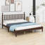 Lit plateforme en bois avec tête de lit en forme de gourde, lit plateforme de style rétro avec support à lattes en bois-411689805
