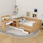 Lit plateforme double avec tiroirs et table-1340101847