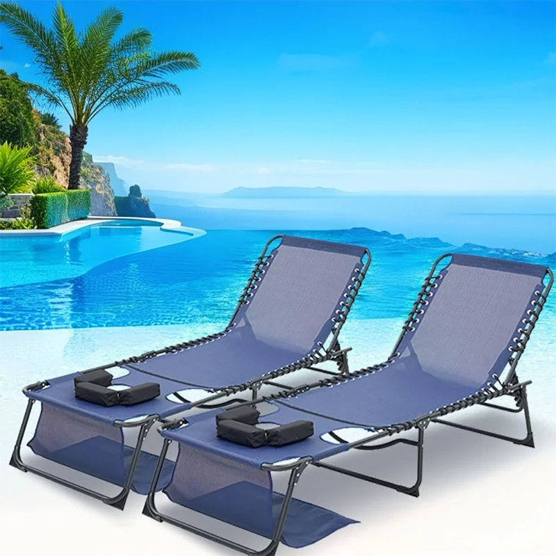 Chaise longue d'extérieur en acier