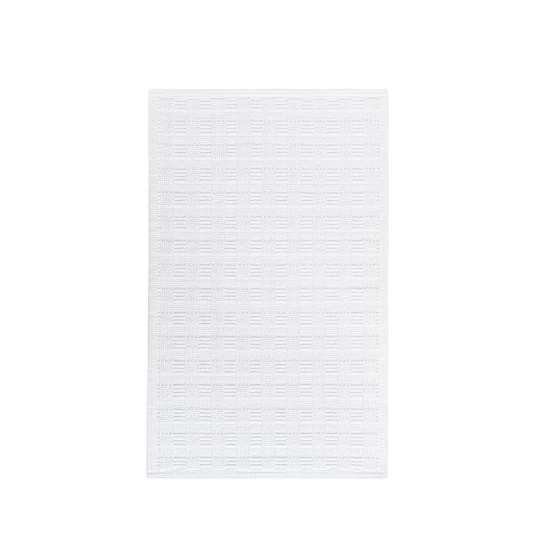 Aura Geometric Bath Rug, White