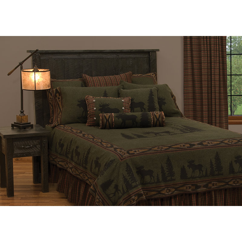 Wooded River Moose Bedspread Super King, Super King Coverlet / Bedspread