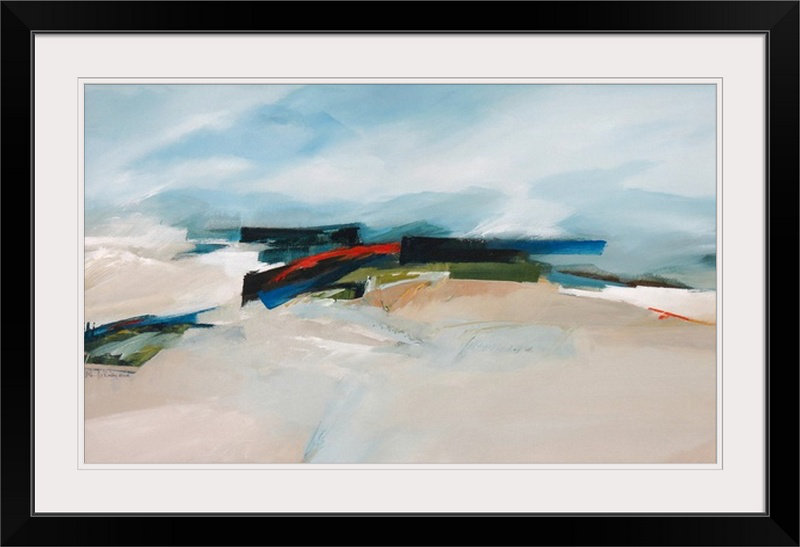 «Coastal Barrier IV», reproduction d'art par William M. Crosby, H 32 po x l 44 po x P 1 po, Cadre noir