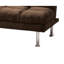 Canapé-lit Sar Fold Out, microfibre touffetée brun foncé, pieds chromés