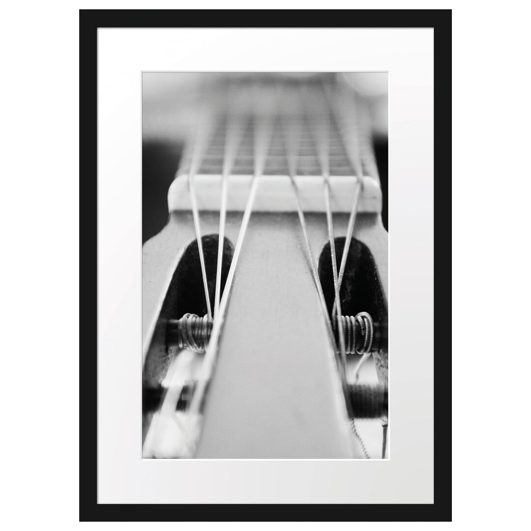 Gerahmtes Poster Gitarrensaiten Wirbel