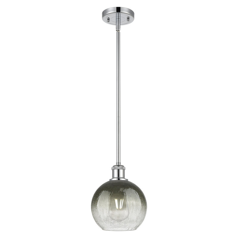 Mini luminaire suspendu à tige 1 lumière 8 po Ballston - Lamorteau, Chrome poli, Ardoise