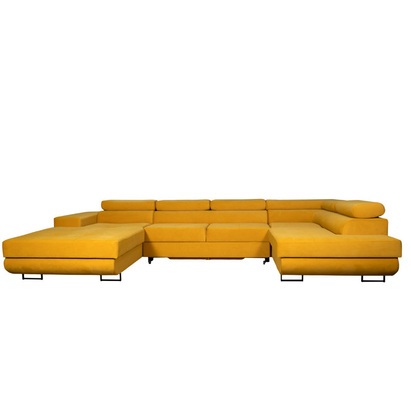 Anoceto 6 Seater Sofa Bed, Left Hand Facing, Yellow