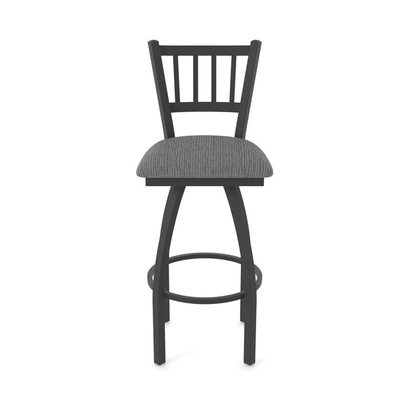 Tabouret pivotant 810 Contessa, Tissu - charbon graphique, Noir froissé, Tabouret de bar (siège d'une hauteur de 30 po)