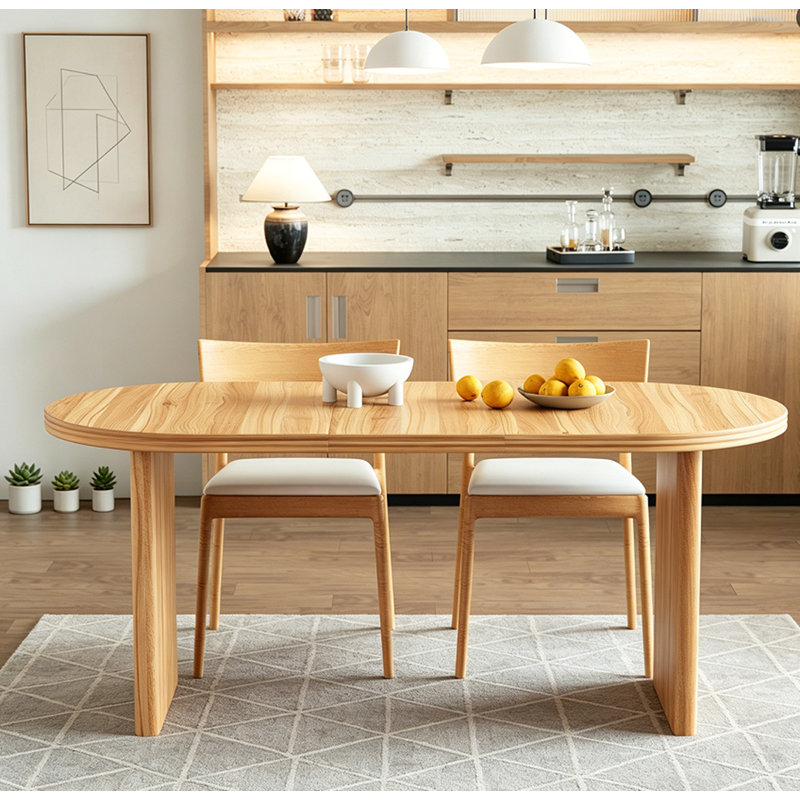 55.12"-70.87"Modern Extendable Dining Table with removable extension leaves,Mid-century modern style home table,Suitable for dining rooms, kitchens, and living rooms