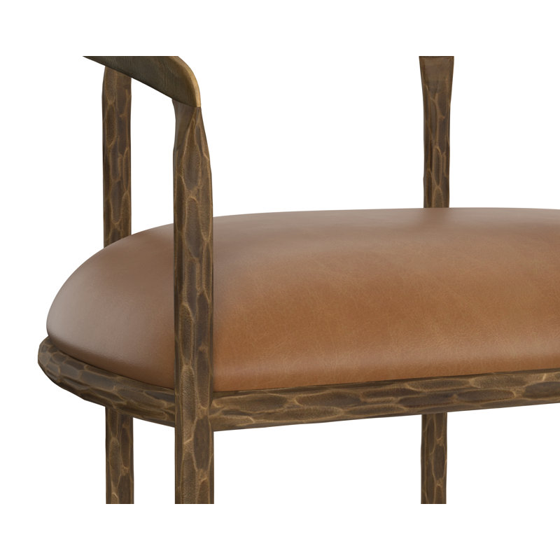Ossiel Leather Arm Chair, Brown