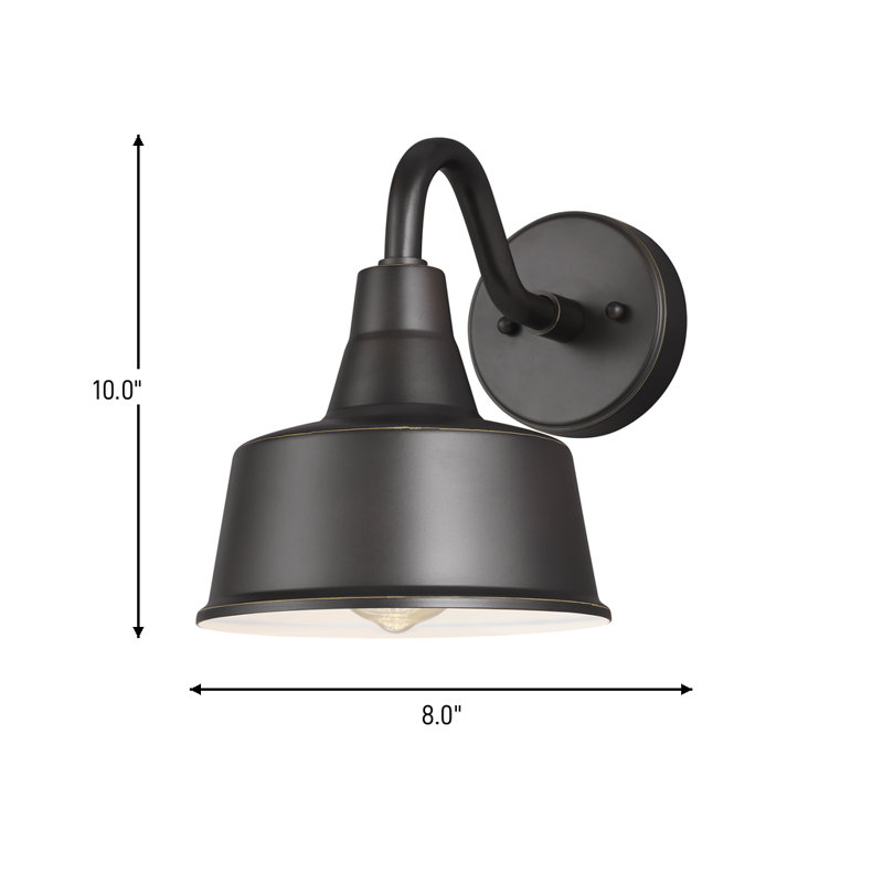 Luminaire de grange d'extérieur Blakeston, H 10 pi x l 8 po x P 8 po, Non, Bronze antique