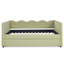 Lit de jour en vichy double avec couchette simple sans sommier, avec port USB et adorable tissu en forme de vague-130631871-130631874