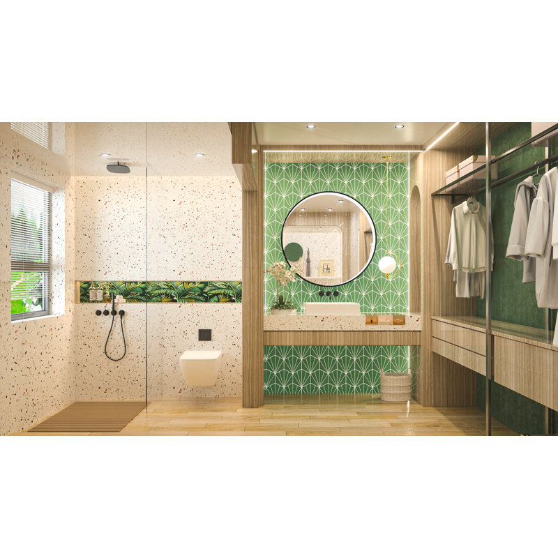 Akhiya Black Metal Frame LED Round Vanity Mirror with Lights, with Anti-Fog Dimmable Function, 36" x 36"