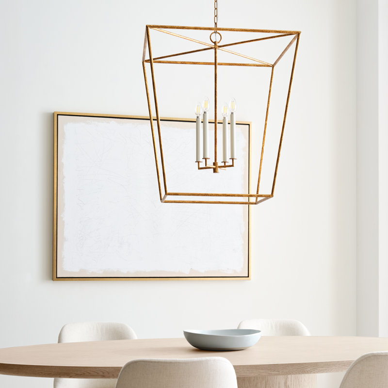 Ellen Degeneres Viota 4 Light Dining Room Entry Hallway Pendant, 96.25" H x 25" W x 25" D, Casted Gild