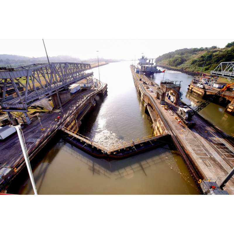 Panama Canal Lock by Grandriver, 12" H x 18" W