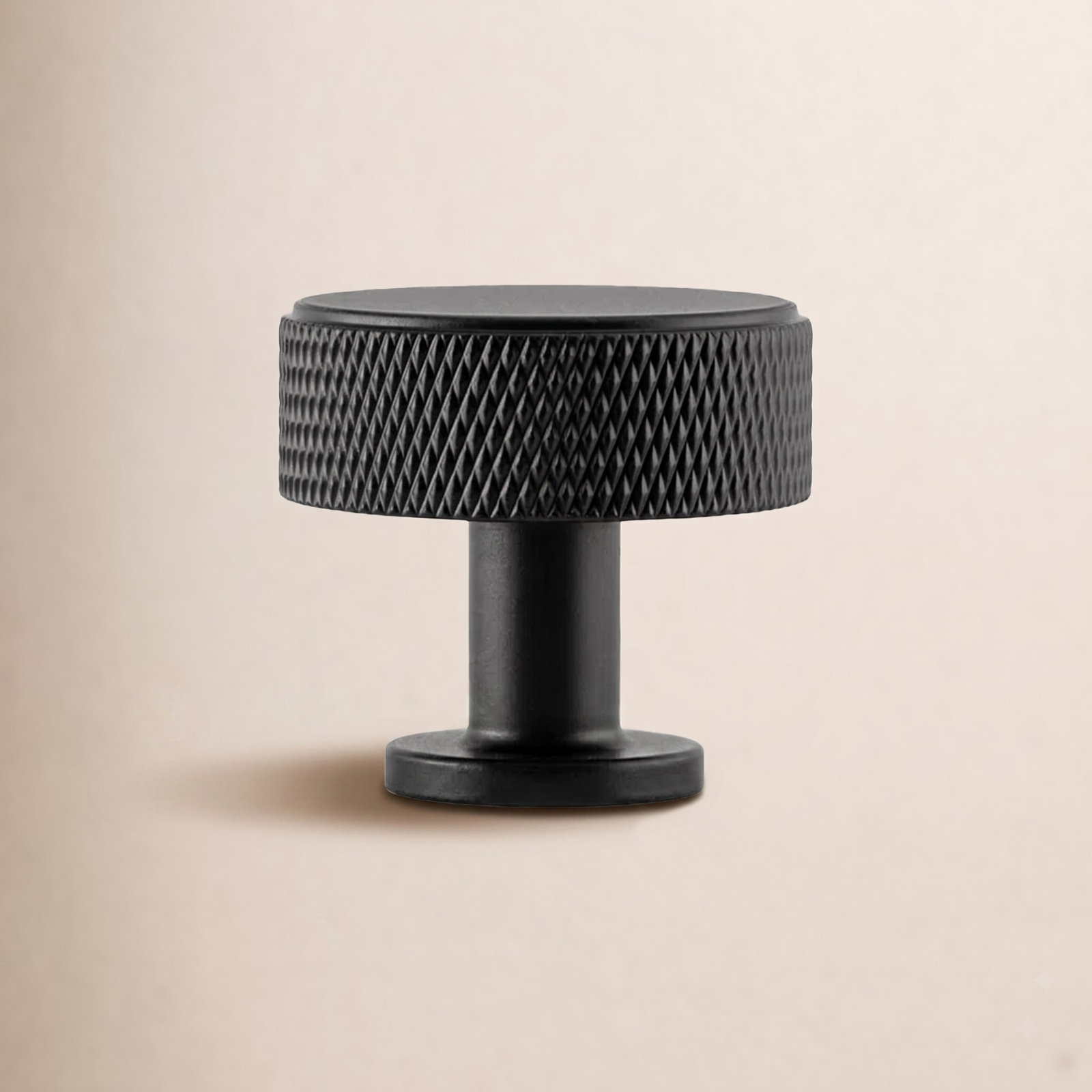 Kent Round Cabinet Knob, Matte Black, 1.375"