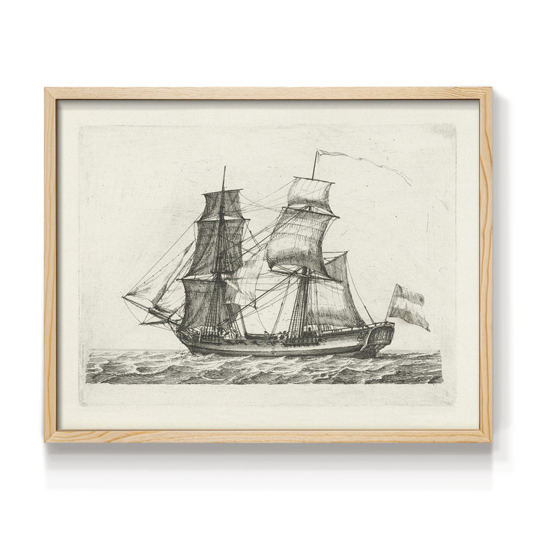 Croquis rétro - LVII - Reproduction encadrée - Restickable, H 11 po x l 14 po, Naturel