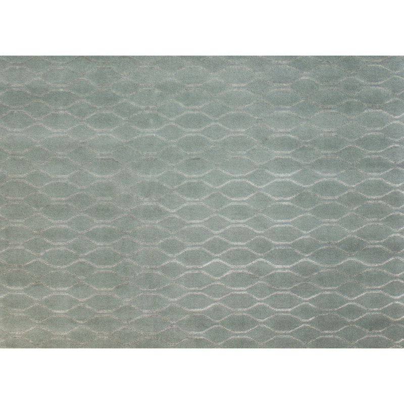 Hand Knotted Area Rug in Glass, Rectangle 8' x 10'
