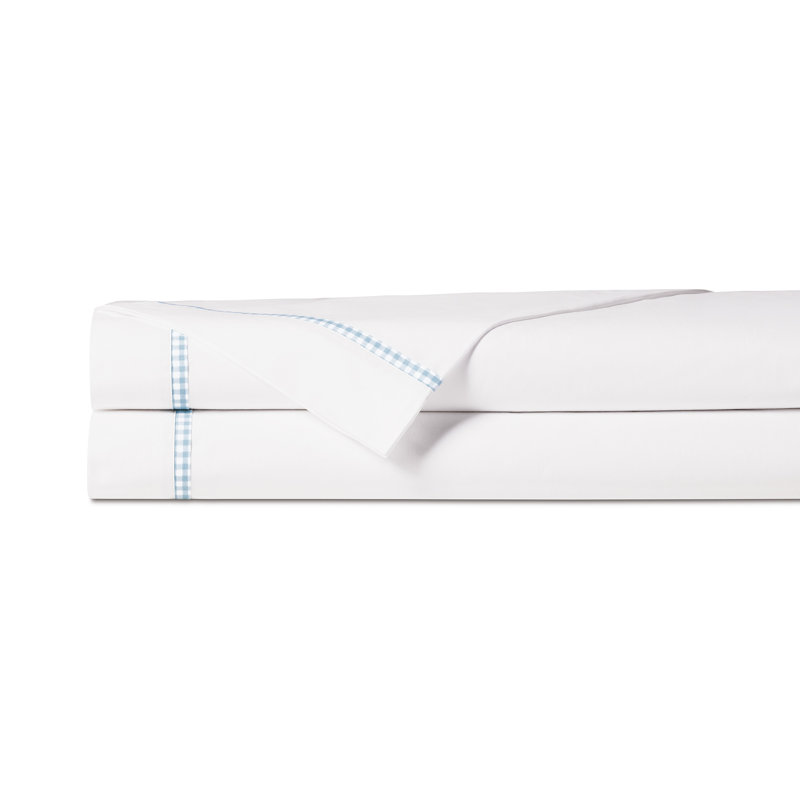 Malaya Egyptian Cotton Percale Flat Sheet, Sky, Queen Flat Sheet