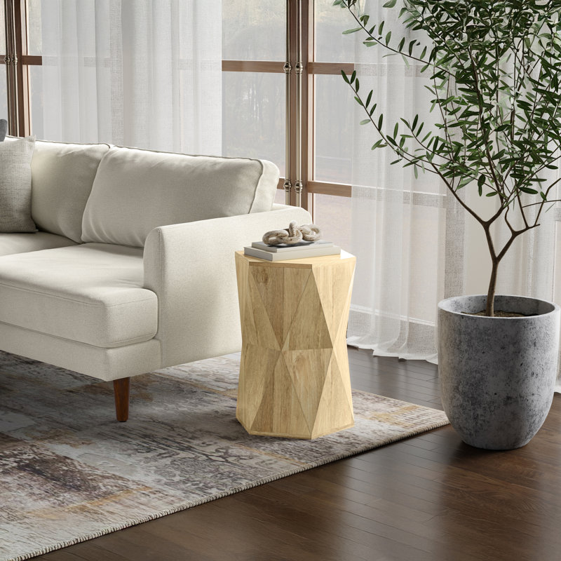 Table d'appoint en bois de manguier massif l 16 po McKinley, Naturel