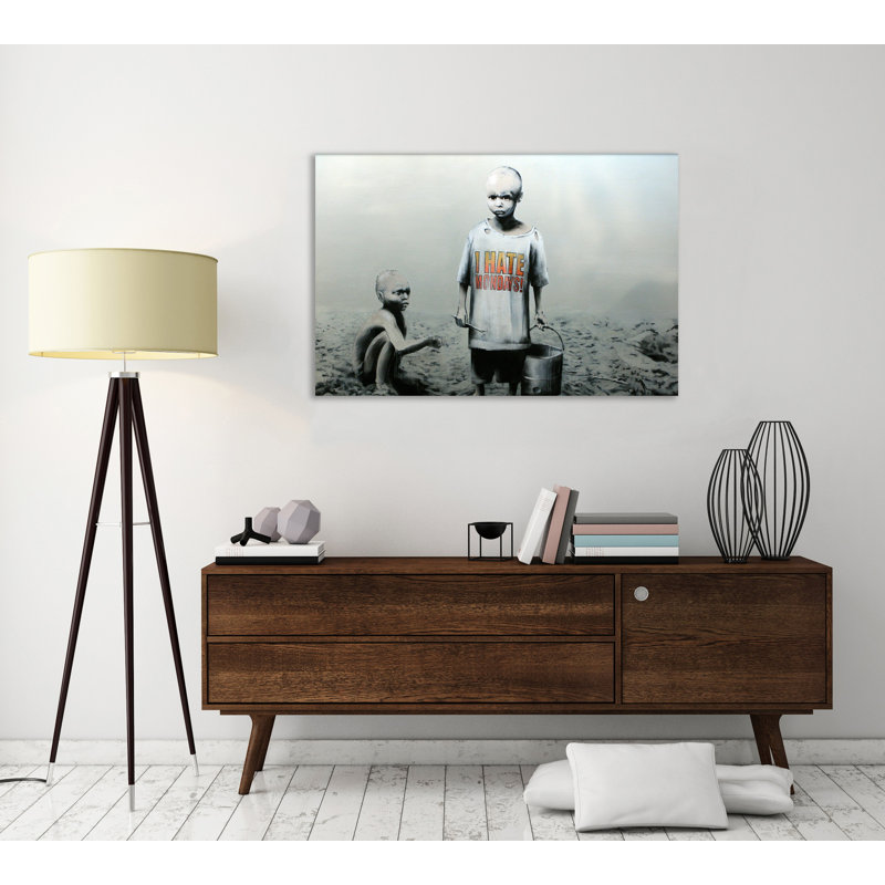" I Hate Mondays " by Banksy, 28" H x 42" W x 1.5" D