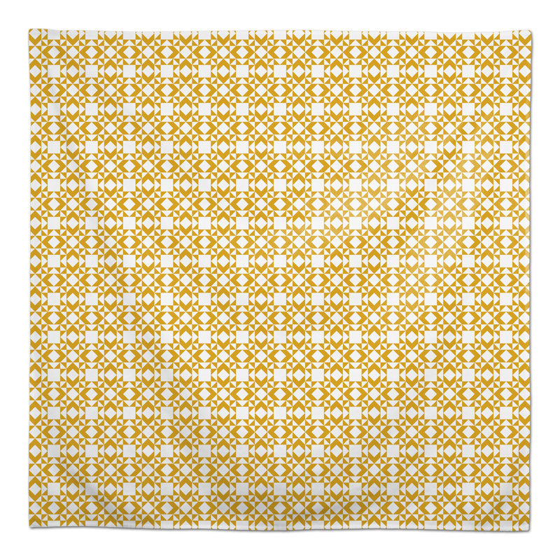 Nappe carrée en polyester à motif géométrique, Jaune