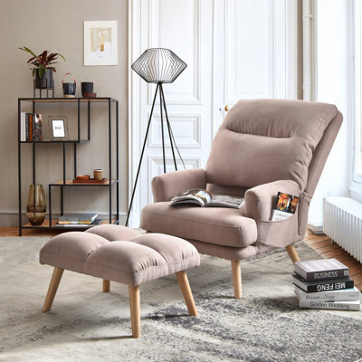 Hogle 29.52" Wide Lounge Chair and Ottoman by Wrought Studio