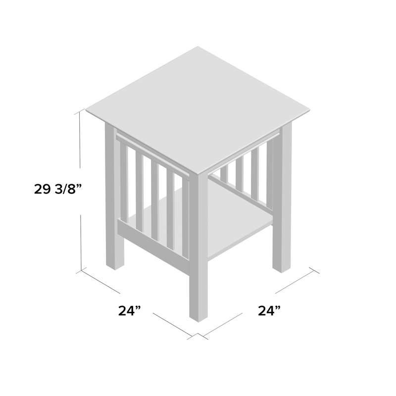 Walnut Mission Printer Stand with USB Charging Station