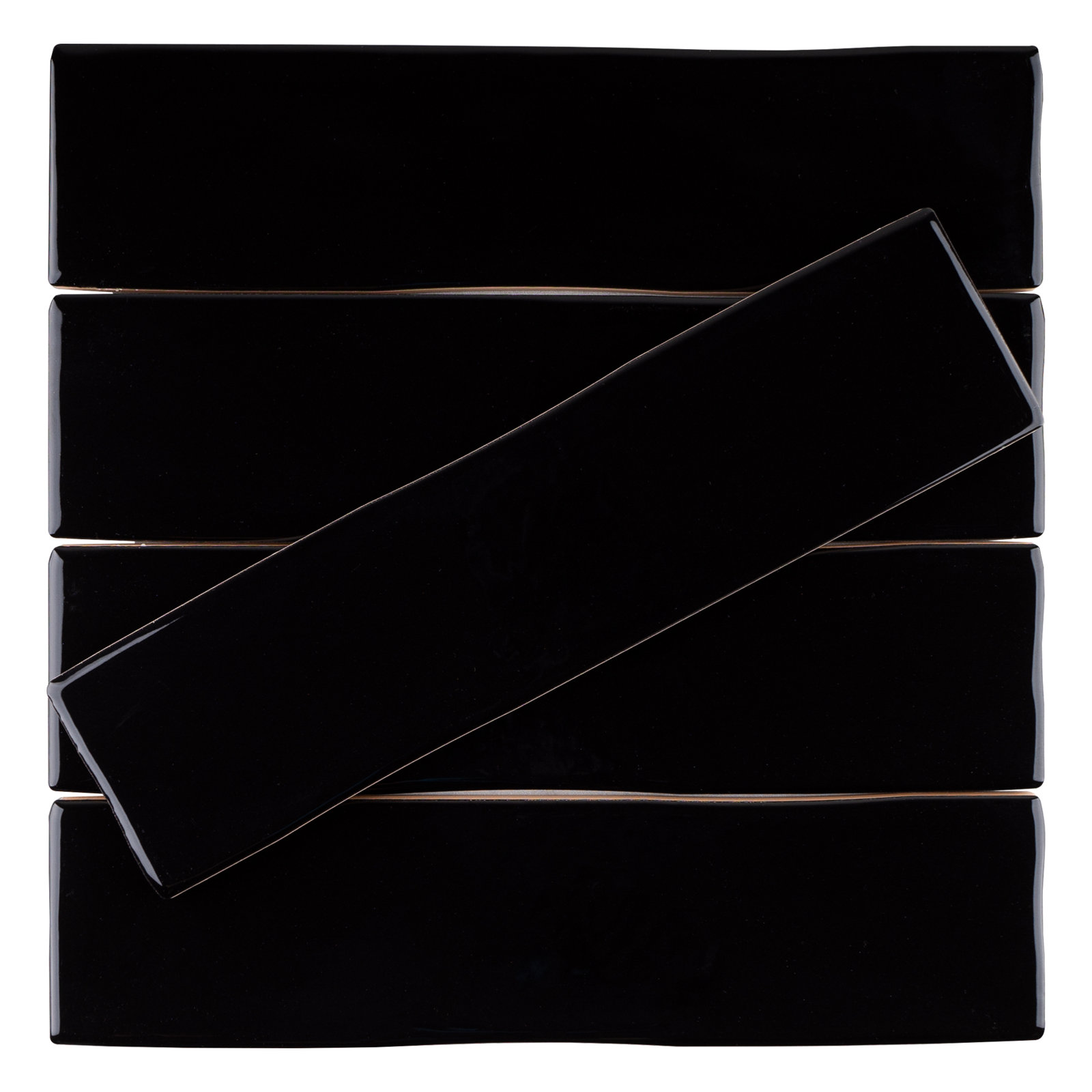 Kezma 3" x 12" Ceramic Subway Wall Tile, Black