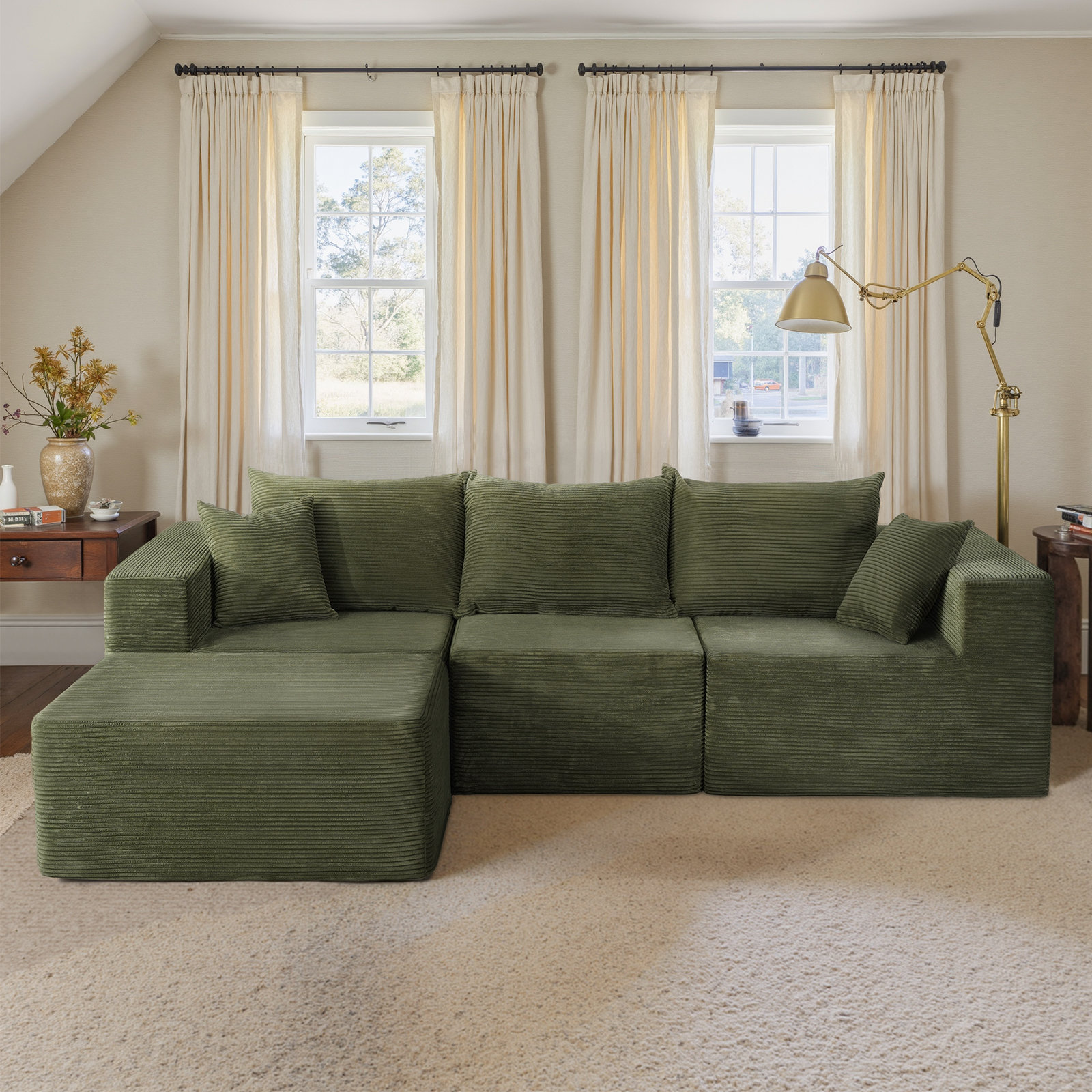 Ivy Bronx Foldable Three Person Fabric Sofa Bed, high Rebound Density ...