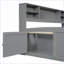 Full Size Grey Pinewood Storage Daybed with 2 Cabinets, 4 Drawers &amp; Shelves - No Box Spring Needed