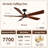 Modern 60'' Rustic Look Wood Black Ceiling Fan Without Light