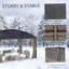 Hgazebo avec rideaux, pavillon avec toit en acier de 164,5 po x l 116,25 po x 110,25 po
