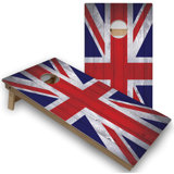 British Flag Cornhole Boards with Case & Lights
