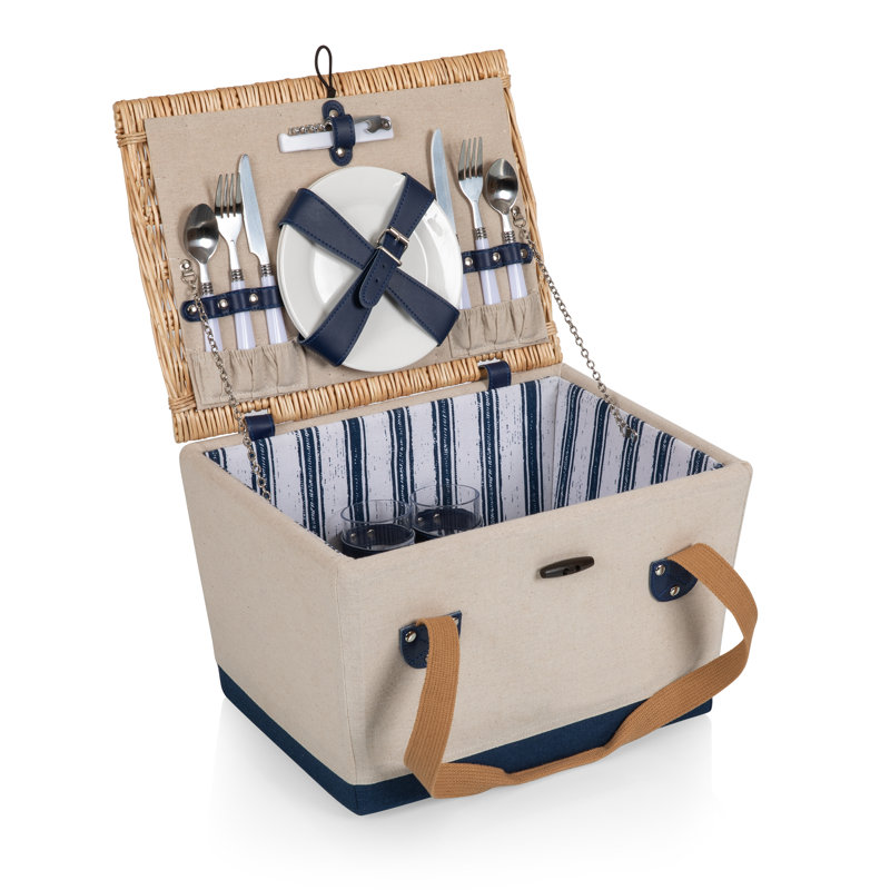 Ensemble repas et panier de pique-nique Boardwalk, Bleu