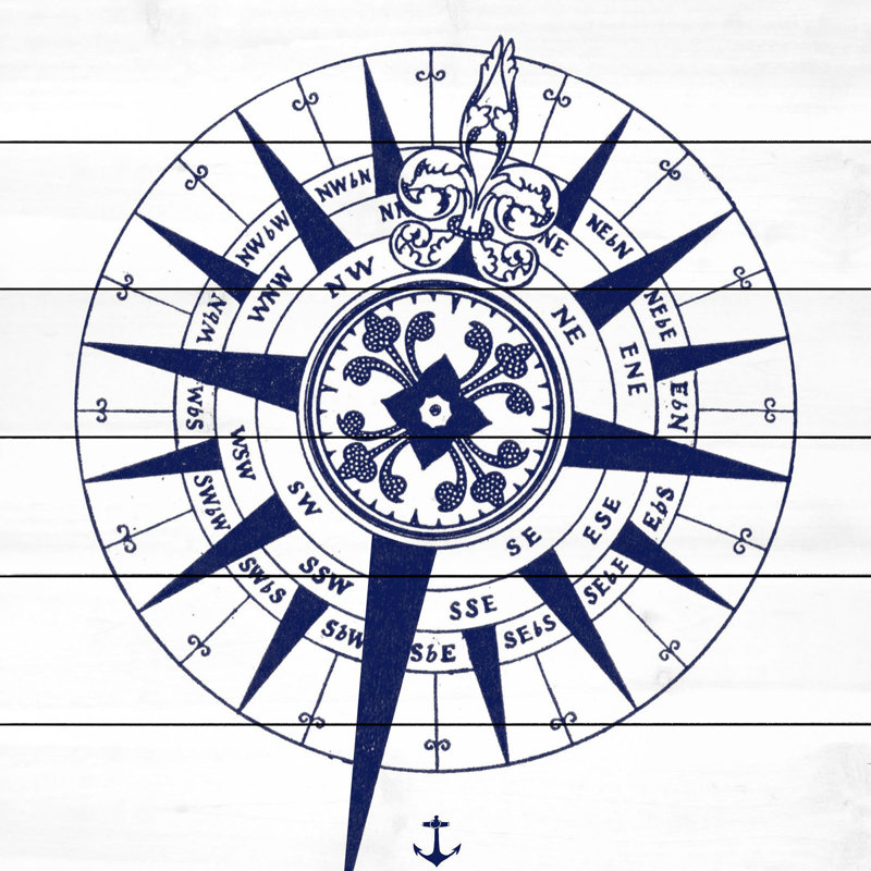 " Blue Compass ", 24" H x 24" W x 1.5" D