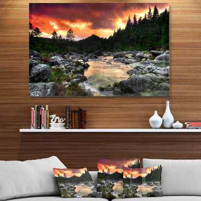 " Rocky Mountain River At Sunset "