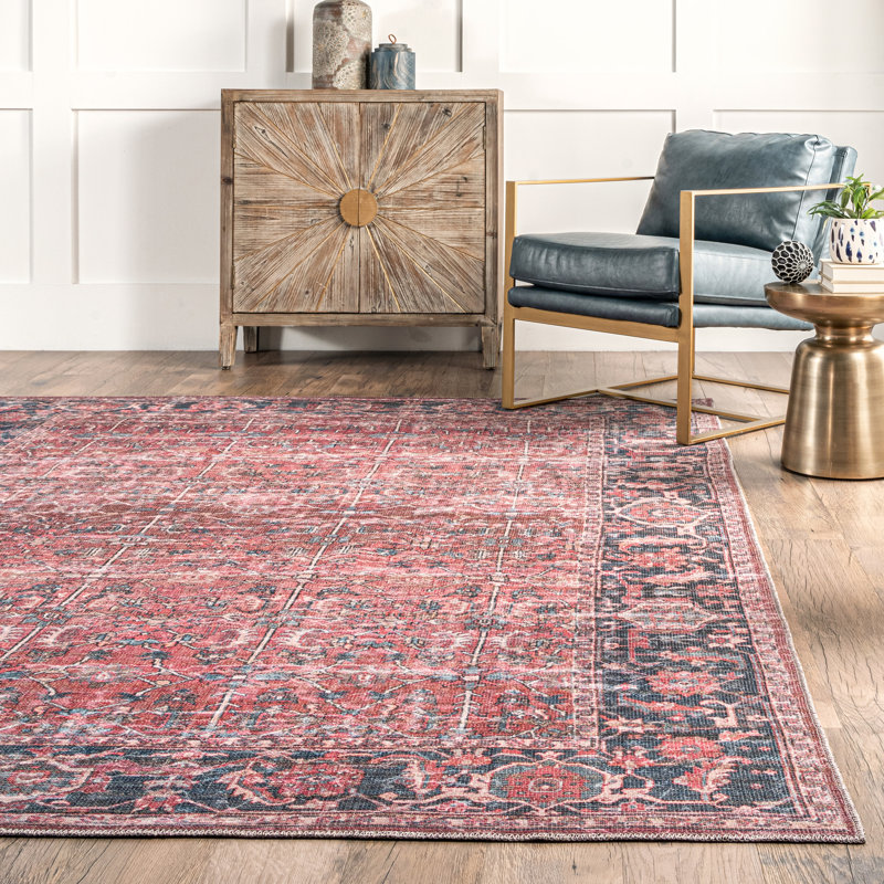 Tapis délavé à la machine Katie SpinClean, Rectangle 7 pi x 9 pi