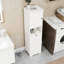 Armoire de trieur de linge inclinable à un compartiment et une porte - Blanc